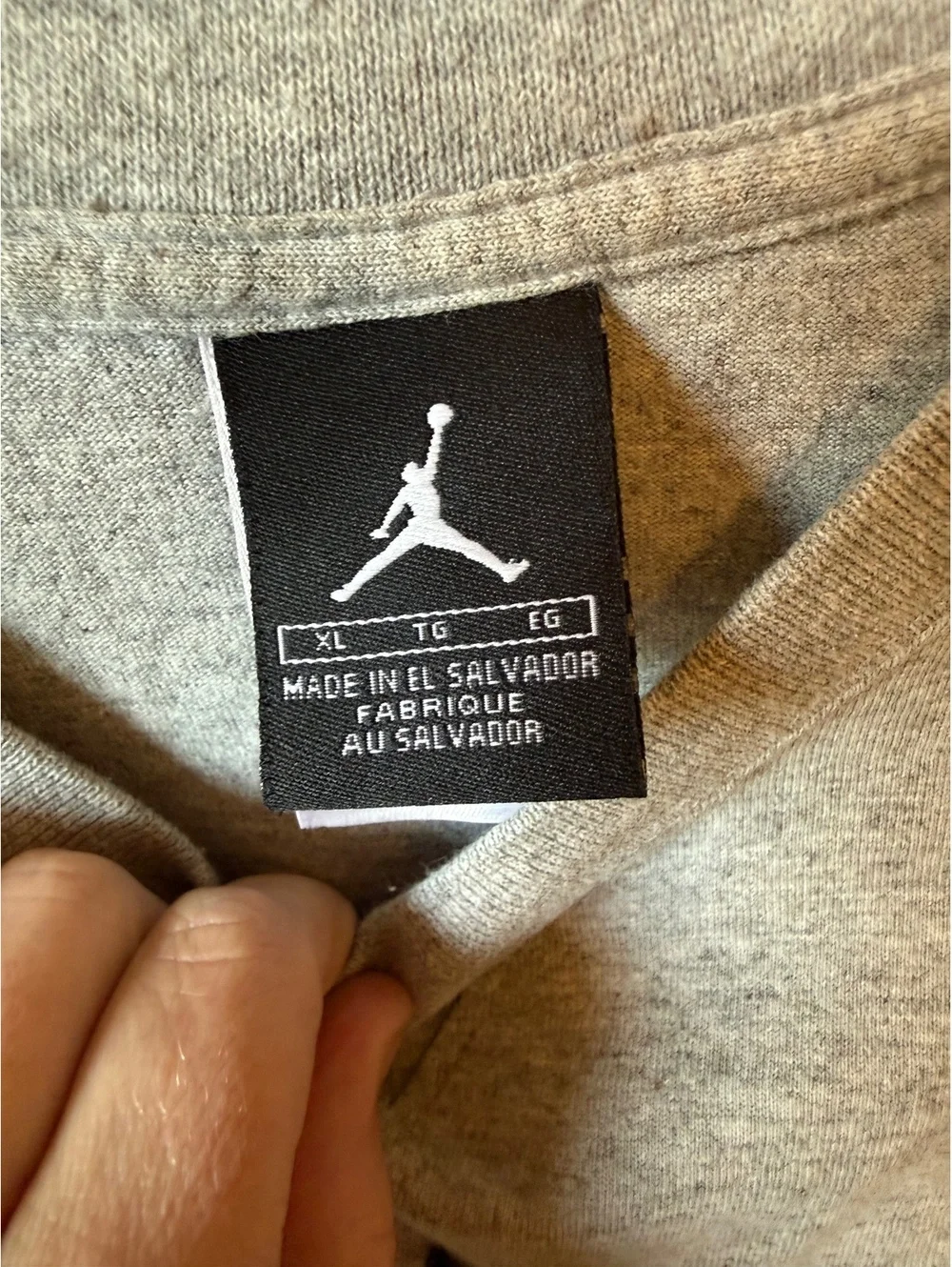 Jordan Jumpman Logo T-Shirt Men’s XL Heather Grey Tonal Black Logo
